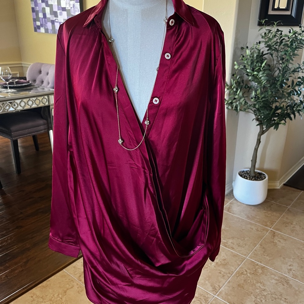 Spring Haze Red Satin Dress